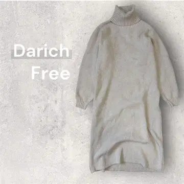 다리치 니트 원피스 스웨터 긴팔 터틀넥 두꺼운 원단 심플