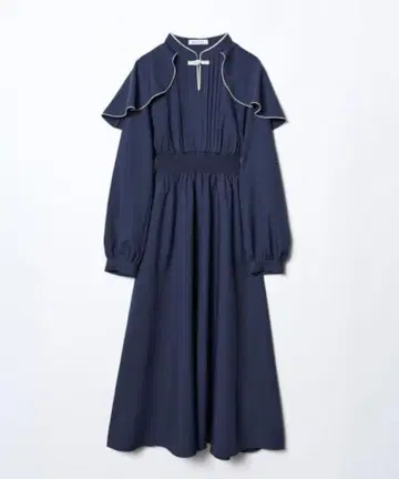 차이나 케이프 디자인 플레어 원피스