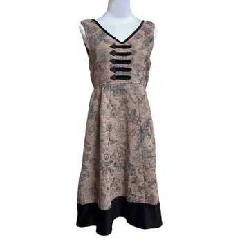 axes femme 꽃무늬 슬리브리스 무릎 기장 원피스