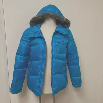 PPFM 다운 자켓 M 파랑 블루 후드 퍼