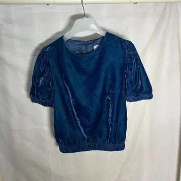 NOCONTENT 벨로아 퍼프 슬리브 블루