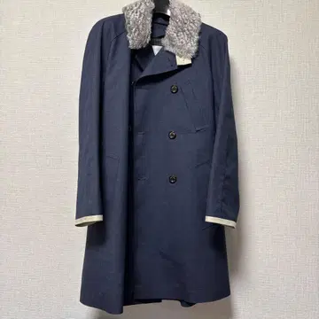 핸콕 네이비 더블 브레스트 트렌치코트 38