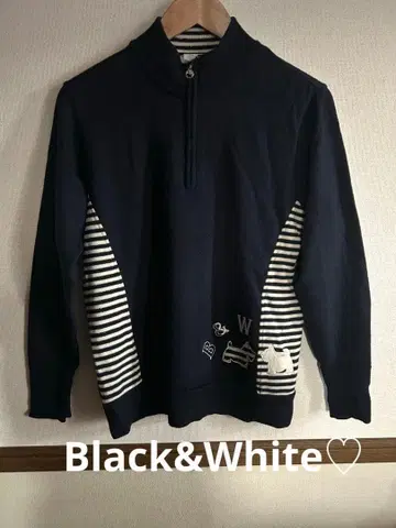 Black&White 니트 스웨터 블랙 앤 화이트