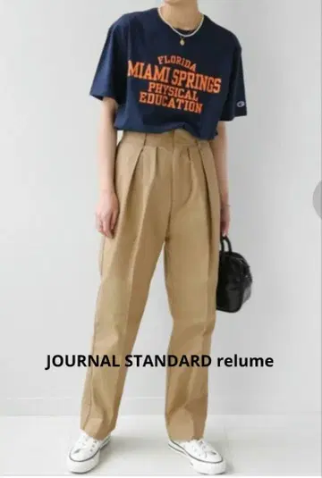 JOURNAL STANDARD relume 더블 턱 슬랙스