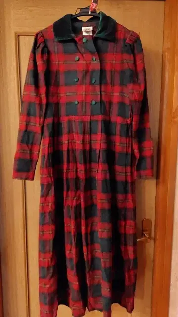 로라 애슐리 롱 원피스 체크 UK8