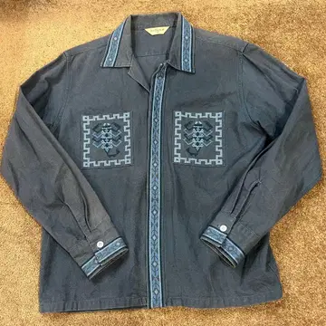 RADIALL 라디얼 과테말라 오픈 셔츠 긴팔 블루 전갈