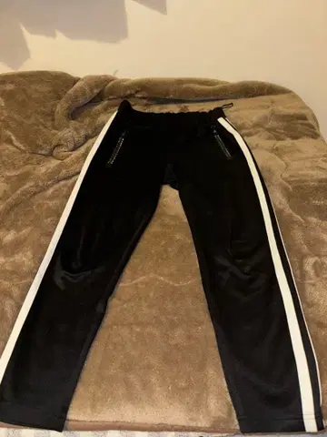 블랙 스트라이프 조거 팬츠