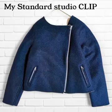 스튜디오 클립 울 혼방 지퍼 노카라 보아 자켓 블루종 F 가을/겨울