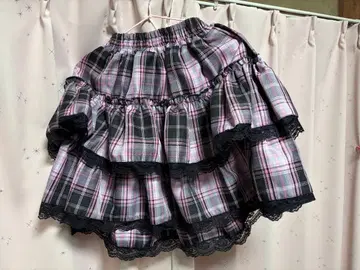 볼칸 체크 무늬 캉캉 스커트 VOLCAN & APHRODITE