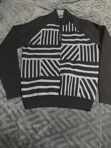 스트라이프 패턴 골프 자켓