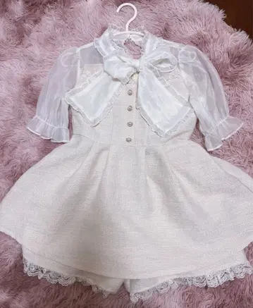 ROJITA 로지타 BIG 리본 트위드 셋업 화이트