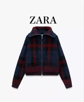 ZARA 택 포함 새상품 체크 니트 가디건