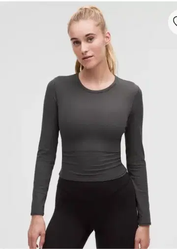 새상품급 룰루레몬 백 트위스트 리브 그레이 긴팔 셔츠