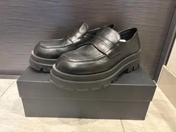 8by YOOX 블랙 소가죽 통굽 로퍼 사이즈 41