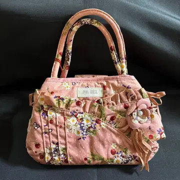 미사용 핑크하우스 미니백 파우치백 꽃