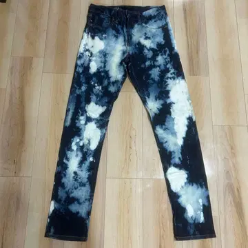 스킨스 하드코어 트로잔 적귀 하이 블리치 슬림 팬츠