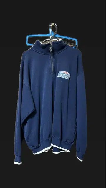 네이비 bac 하프 지퍼 트레이닝복