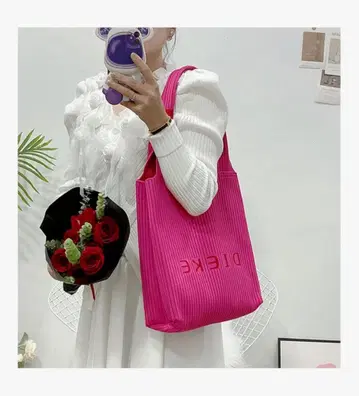 DIEKE 리브 핑크 숄더백