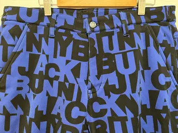 JACK BUNNY 로고 프린트 팬츠 파랑 블랙