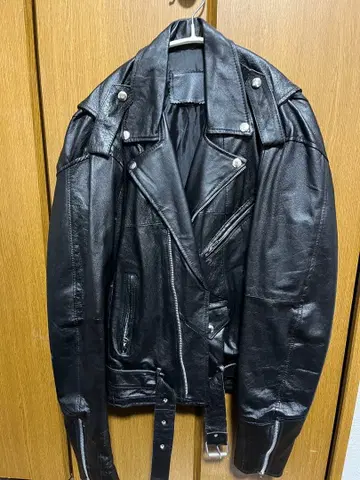 블랙 더블 라이더 자켓 가죽