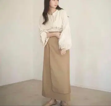 nuyuh 우유 라인 커팅 랩스커트