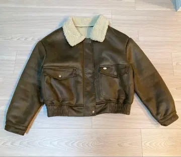 스웨이드 느낌 보아 자켓 브라운