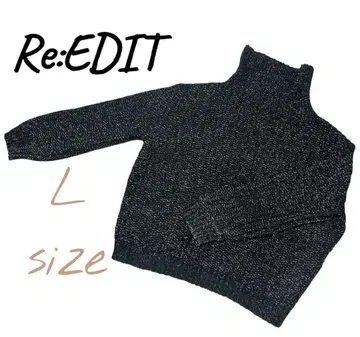Re:EDIT 터틀넥 니트 L 사이즈 블랙 계열