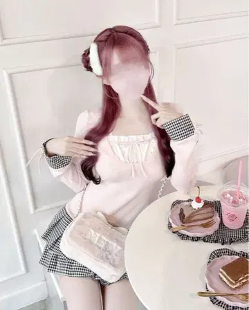 honey mew 허니뮤우 하운드투스 체크 플리츠 도킹 원피스