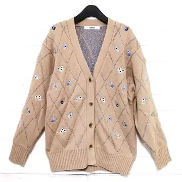 FURFUR 플라워 자수 아가일 가디건