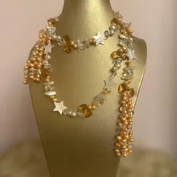 펄 크리스탈 목걸이 별 모양 하트 모양