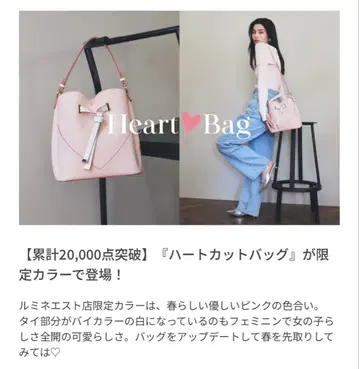 VIS 하트컷백 숄더백 핸드백 루미네스트 한정판 컬러