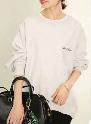 SLOBE IENA 자수 로고 맨투맨 컬러 내추럴