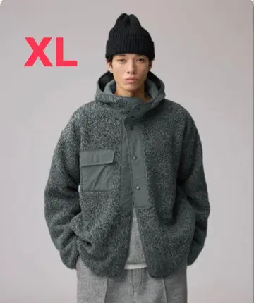 GU 보아 플리스 스냅 후드티