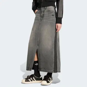 adidas 아디컬러 쓰리 스트라이프 데님 펜슬 스커트 M
