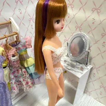 리카짱 옷 갈아입히기 인형 해시태그 보라색 헤어 포인트 컬러 퍼플 헤어