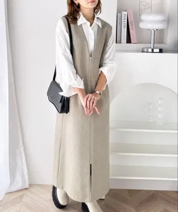 classicalelf 2way 집업 베스트 롱 원피스 L 새상품급