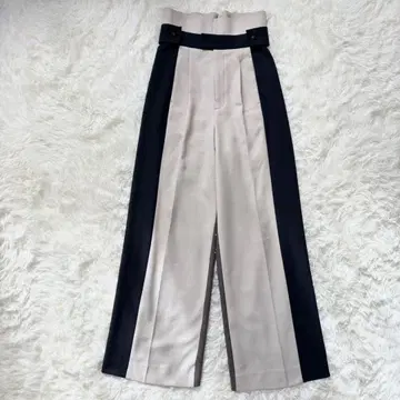 UNITED TOKYO 하이웨스트 바이컬러 와이드 팬츠