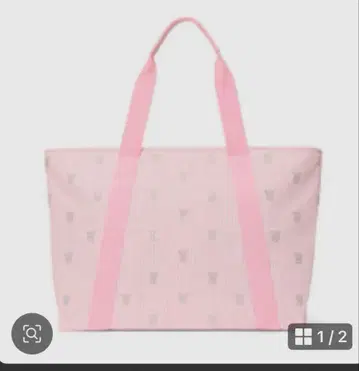 빅토리아시크릿 헤리티지 핑크 스트라이프 로고 토트백