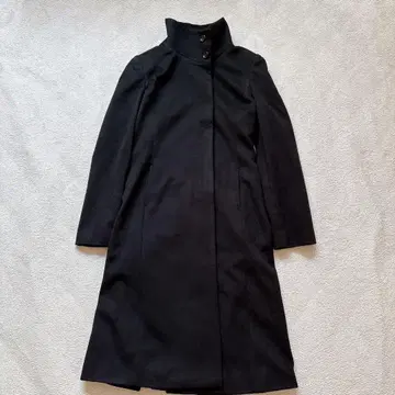 아나이 캐시미어 100 롱 코트 38 스탠드 카라 블랙