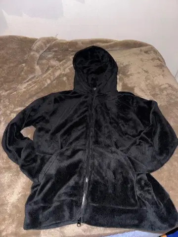 플리스 블랙 풀 집업 후드티