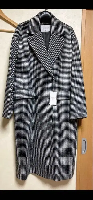 오파크 클립 하운드투스 체크 패턴 코트 롱 코트 새상품