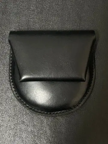 거의 미사용품 Hender Schema 블랙 가죽 코인 케이스 블랙