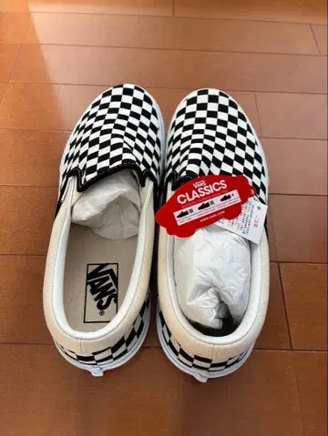 VANS V98CLA 슬립온 블랙/화이트 체크 27cm