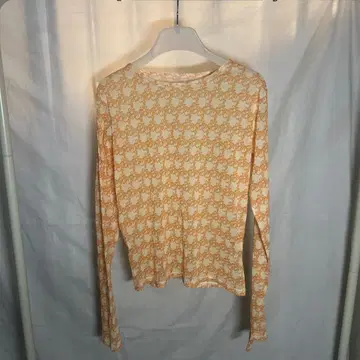 Oriens 오렌지 패턴 무늬 시스루 상의