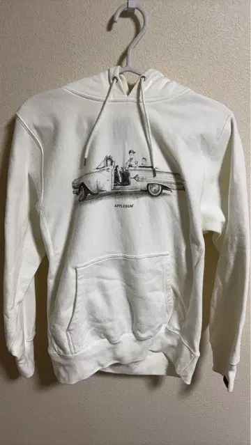 APPLEBUM 프론트 프린트 화이트 후드티