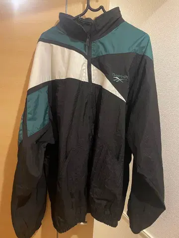 리복 집업 자켓 XL 블랙/그린/화이트