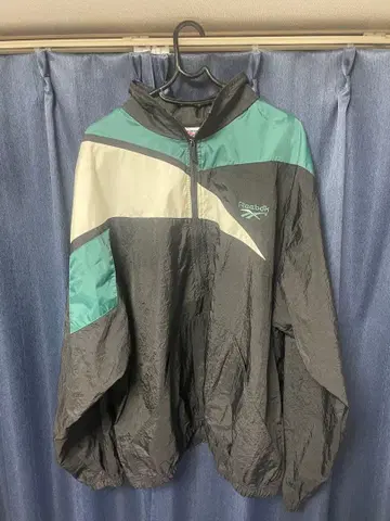 리복 집업 자켓 XL 블랙/그린/화이트