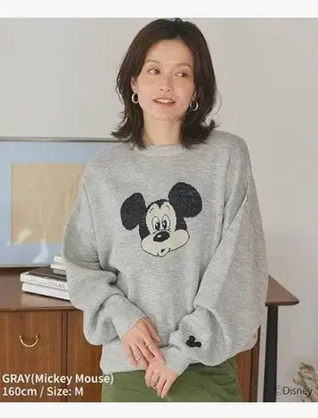 디즈니 미키마우스 자카드 니트 풀오버 긴팔