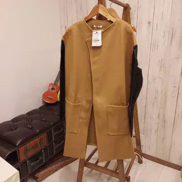 택 포함 미사용 새상품 Settimiissimo 카멜 롱 코트 이탈리아제