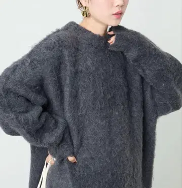 프릭스스토어 샤기 멜란지 컬러 니트 풀오버